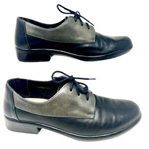 Naot Women's Kedma Aura Black/Tin 2 Tone Lace-Up Comfort Oxford size 39/8-8.5